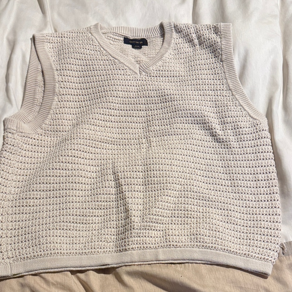 Cotton On Beige Knit Sweater Vest